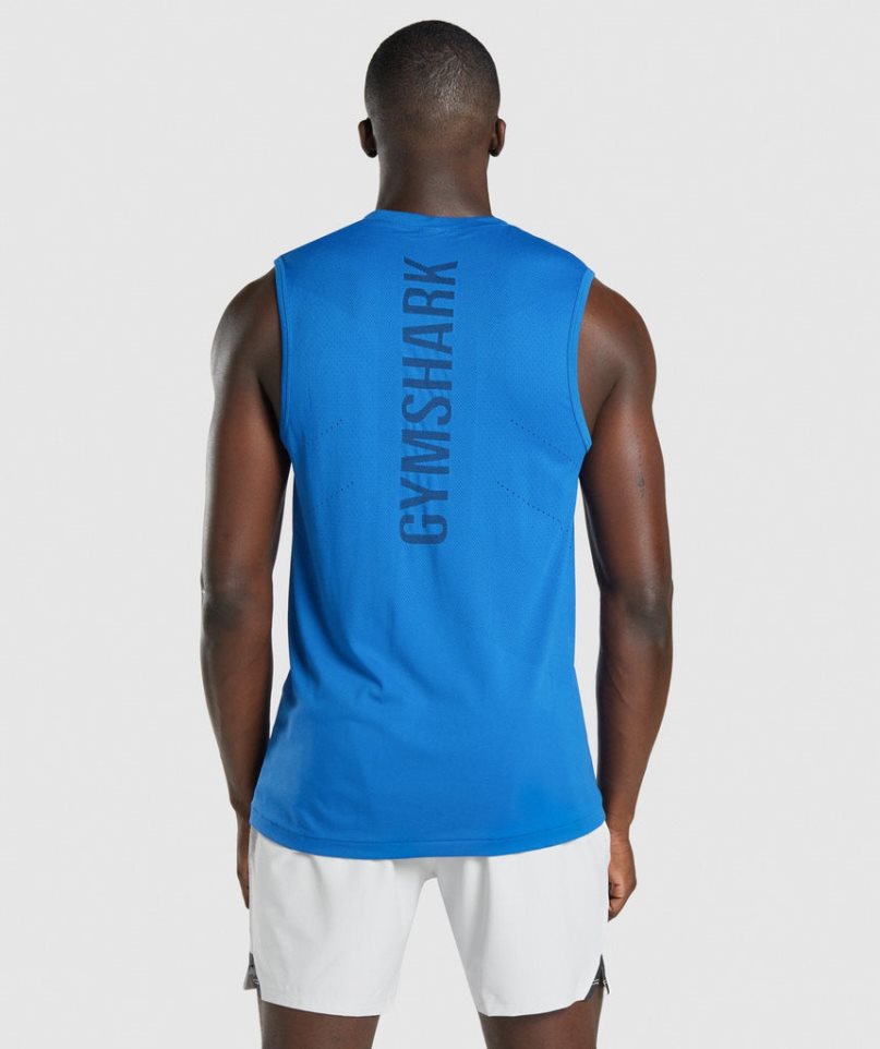 Men's Gymshark Apex Tanks Blue | CA D187A3